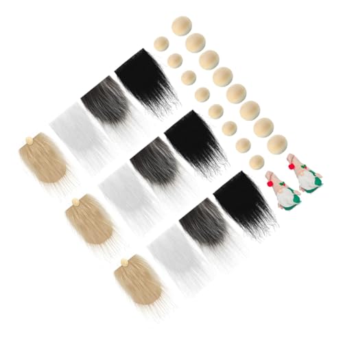 Beavorty DIY Wichtelbart mit Kunstfell in Khaki Dunkelgrau mit Holzperlen Bastelset für Weihnachtsdeko Geburtstag Valentinstag Handgemachter Zwergenbart Zubehör von Beavorty