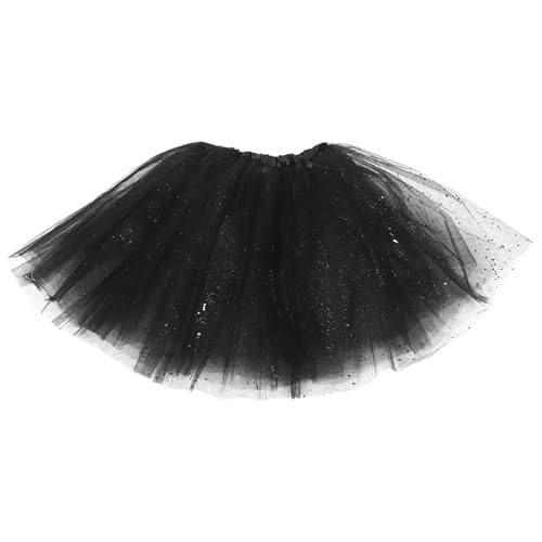 Beavorty Damen Tutu Rock Glitzer Tüll für Ballett Cosplay Partys Auftritte Eleganter Elastischer Taillenschnitt für Verschiedene Vielseitig für Frauen von Beavorty