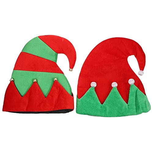 Beavorty Elfenmütze, 2 Stück Weihnachts-Elfenmütze, Weihnachtsmützen, rot-grüne Elfenmützen für Erwachsene und Kinder für die Weihnachtsfeier, Weihnachtsmütze, festliche Elfenmütze, Requisite Beavorty Elfenmütze, 2 Stück Weihnachts-Elfenmütze, Weihnachtsmützen, rot-grüne Elfenmützen für Erwachsene und Kinder für die Weihnachtsfeier, Weihnachtsmütze, festliche Elfenmütze, Requisite von Beavorty