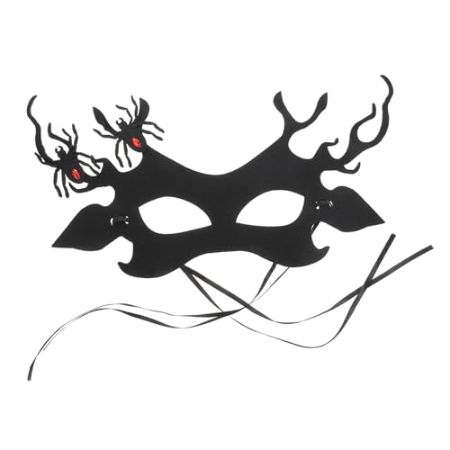 Beavorty Geweih Spinnenmaske LED Maske Halloween Krähen Maskerade Gesicht Halloween Cosplay Halloween Spinnenmasken Vampir Spinnennetz Gruselige Maske Gruseliger Rätsellöser von Beavorty