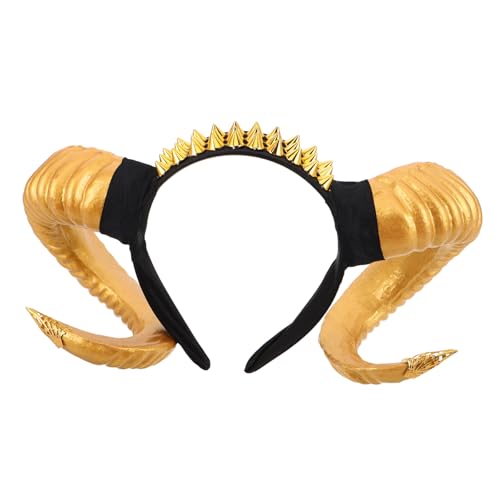 Beavorty Gothic Halloween Cosplay Stirnband RAM Horns Punk Design Robust Für Erwachsene Kostüm Party Zubehör von Beavorty