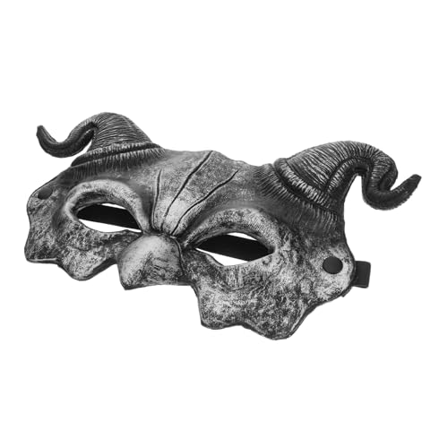 Beavorty Halbgesichts Halloween Maske Schäferhorn aus PU Verstellbares Party Cosplay Zubehör für Erwachsene Atmungsaktiv Leicht und Komfortabel für Maskerade und Kostüme von Beavorty