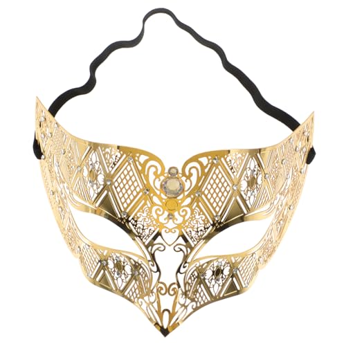 Beavorty Halbgesichts Masquerade Maske mit Funkelnden Strasssteinen Goldfarbenes Metall Unisex Karneval Kostüm Zubehör für Maskenball Halloween und Fasching Beavorty Halbgesichts Masquerade Maske mit Funkelnden Strasssteinen Goldfarbenes Metall Unisex Karneval Kostüm Zubehör für Maskenball Halloween und Fasching von Beavorty
