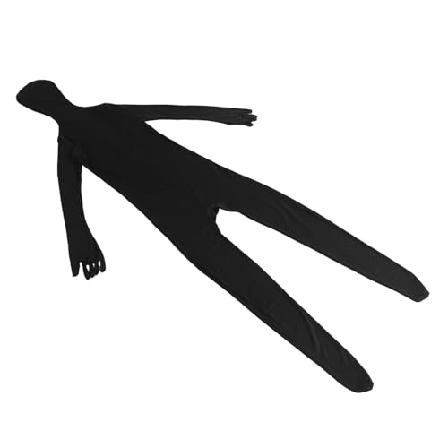 Beavorty Halloween Bodysuit Unisex Elastischer Ninja Ganzkörperanzug Atmungsaktives Schwarzes Cosplay Kostüm für Party Bühnenauftritt Unsichtbarer Pflegeleicht von Beavorty