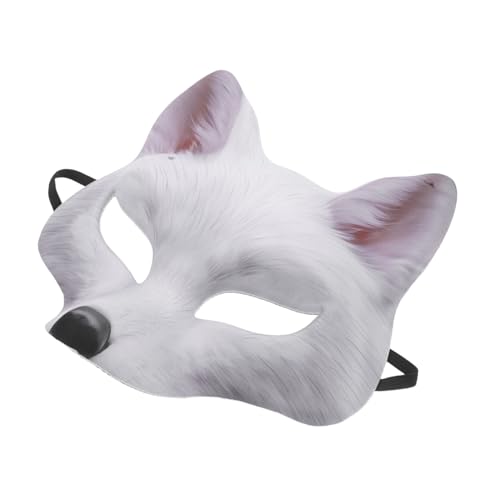 Beavorty Halloween Fuchsmaske Halbgesicht Cosplay Maske für Karneval Party Kostüm Zubehör für Damen Herren Leicht Tragbar und Dekorativ für Maskerade und Fasching von Beavorty
