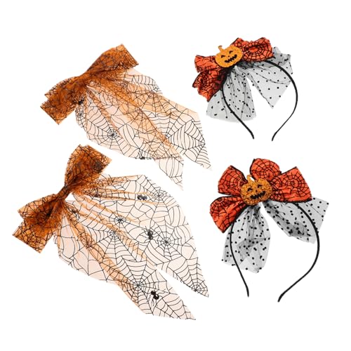 Beavorty Halloween Haarreif mit Kürbis Schleife Netzstoff-haarband Spinnennetz-design mit Haarklammern Leichtes Party-accessoire für Mädchen für Halloween und Erntedankfest Beavorty Halloween Haarreif mit Kürbis Schleife Netzstoff-haarband Spinnennetz-design mit Haarklammern Leichtes Party-accessoire für Mädchen für Halloween und Erntedankfest von Beavorty