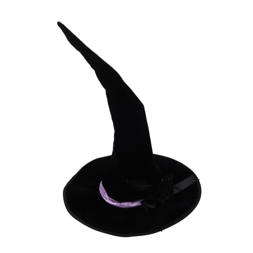 Beavorty Halloween Hexenhut aus Hochwertigem Samt Detailliertes Zauberer design Leichter Formbeständiger Hexenhut für Damen und Herren Vielseitiges Cosplay accessoire für Hexen von Beavorty