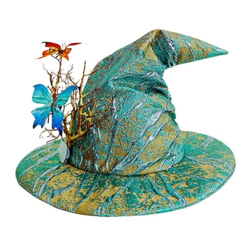 Beavorty Halloween Hexenhut mit Schmetterlingsdesign Leichter Cosplay-Hut für Damen für Halloween Karneval Maskerade und Weihnachtsfeiern von Beavorty