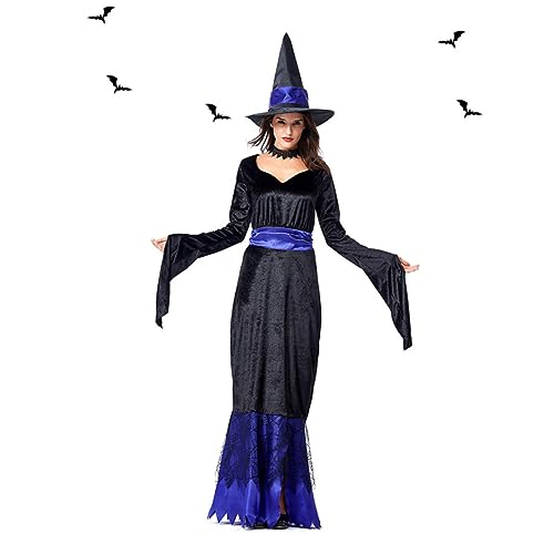 Beavorty Halloween-Kleid Halloween-Kostüme für Frauen Zaubererrobe Frauen Schwarzes Kleid die Röcke max halloween costume halloween kleidung costume halloween Cosplay-Outfit Hexenkleid Beavorty Halloween-Kleid Halloween-Kostüme für Frauen Zaubererrobe Frauen Schwarzes Kleid die Röcke max halloween costume halloween kleidung costume halloween Cosplay-Outfit Hexenkleid von Beavorty