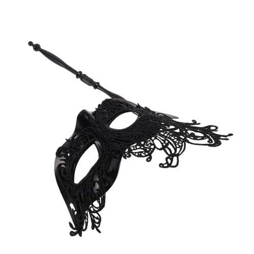 Beavorty Handgehaltene Stabmaske Maskenmaske Schwarze Maskenmaske Für Maskenmaske Auf Einem Stab Halloween Masken Für Erwachsene Und Frauen Schwarze Augenmaske Rote Maskenmaske von Beavorty