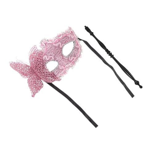 Beavorty Handmaske Schmetterling Maskerade Maske Mardi Gras Masken Maskerade-maske Auf Stick Maskerade-maske Für Frauen Auf Stock Maskerade Masken Plastik Rosa von Beavorty