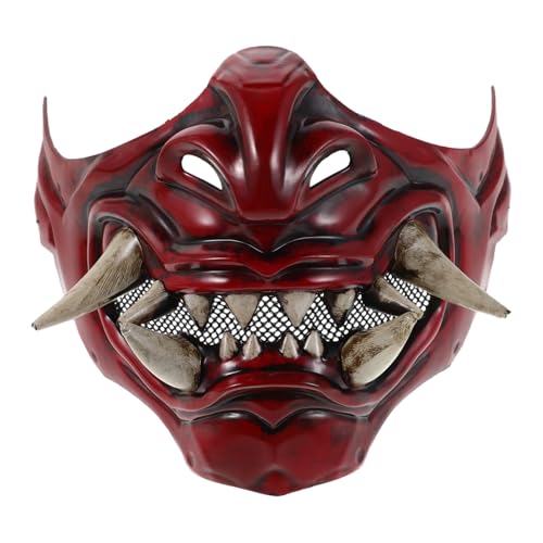 Beavorty Japanische Samurai Halbgesichts Maske Dämonen Design Atmungsaktiv Unisex Traditionell Inspiriert für Halloween Cosplay Maskenball Detailreiche Japanische Monster Verkleidung Beavorty Japanische Samurai Halbgesichts Maske Dämonen Design Atmungsaktiv Unisex Traditionell Inspiriert für Halloween Cosplay Maskenball Detailreiche Japanische Monster Verkleidung von Beavorty