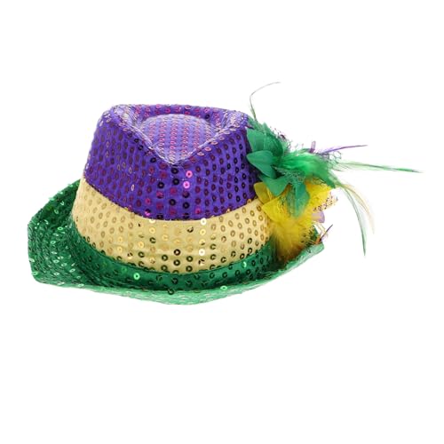Beavorty Karnevals hüte goldener hut Mardi-Gras-Gürtel grüne Hüte karnevalsoutfit für damen Disco-Kugel-Hut Karneval-Stift Fedora-Kostümhut Karneval-Eimerhut Karneval-Cowboyhut-Mann Tuch von Beavorty