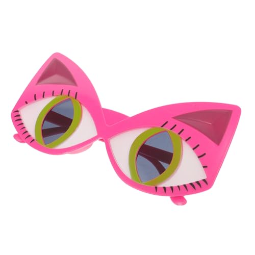 Beavorty Katze Augenbrille Cat-Eye-Sonnenbrille für Damen Gläser trendy Spaß Eigentümer Hallo Katzengeschenke Lustiges Katzenkostüm Lustige Katzen-Sonnenbrille Stk Rosig von Beavorty