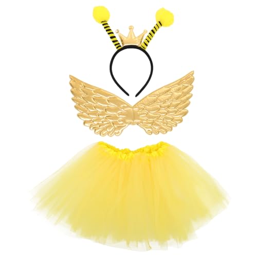 Beavorty Kinderkostüm Set Tüllrock mit Flügeln und Haarreif Teiliges Mädchen Outfit für Fasching Geburtstagsfeier Cosplay und Halloween Atmungsaktiv und für Kleinkinder und Mädchen von Beavorty