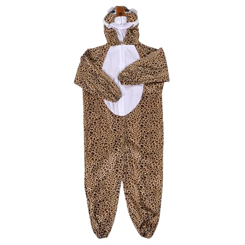 Beavorty Kostüme für Kindertierkostüm für Halloween -Leopardenkostüm Kindertierkostüm für den Kindertag Leopard -Jumpsuit Animal Cosplay -Outfit Polyester Kaffee von Beavorty