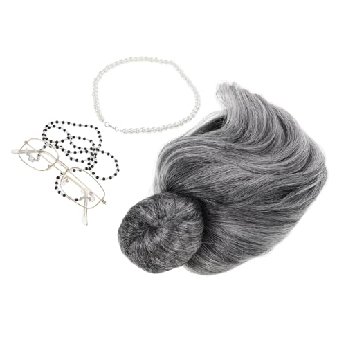 Beavorty Kostümset für Frauen Grauer Perücke Brille Accessoires für Halloween Cosplay Mottopartys Realistische Darstellung Beavorty Kostümset für Frauen Grauer Perücke Brille Accessoires für Halloween Cosplay Mottopartys Realistische Darstellung von Beavorty