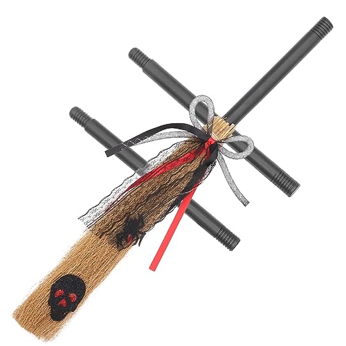 Beavorty Kreativer Halloween Hexenbesen mit Abnehmbarem Stiel Leichtes Party Cosplay Requisit Realistische Hexenbesen Dekoration für Halloween Kostüm und Hexen Kostümparty von Beavorty