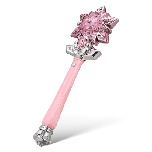 Beavorty Leuchtender Schneeflocken zauberstab mit Sound und Sprühfunktion für Snowflake Light Wand LED partyspielzeug Prinzessin Cosplay Zubehör Geschenkbox Inklusive Schraubendreher von Beavorty