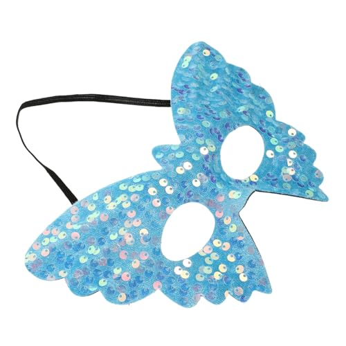 Beavorty Maske Party dekorativ Schmetterling Halloween Hälfte Dame Dekoration Karneval LED Mardi Gras Mask Polyester Sky-blue von Beavorty
