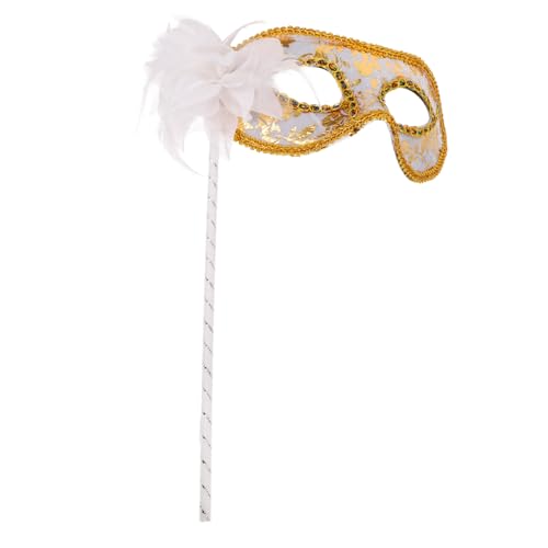 Beavorty Maske für Damen Handmaske für Kostümpartys Karneval und Maskenball Weiße Stoffmaske für Halloween und Themenveranstaltungen Beavorty Maske für Damen Handmaske für Kostümpartys Karneval und Maskenball Weiße Stoffmaske für Halloween und Themenveranstaltungen von Beavorty