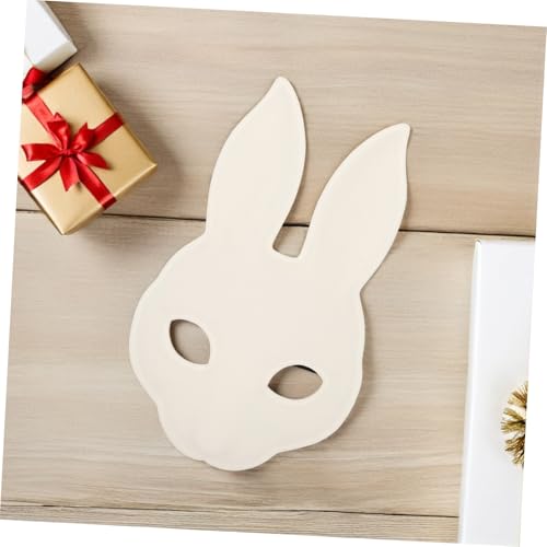 Beavorty Maskerade Kaninchenmaske Hasenmaske Für Hasenmaske Für Erwachsene Halbgesichtsmaske Tiermasken Kostümpartymaske Tier Cosplay Maske Tiergesichtsmaske Weiß von Beavorty