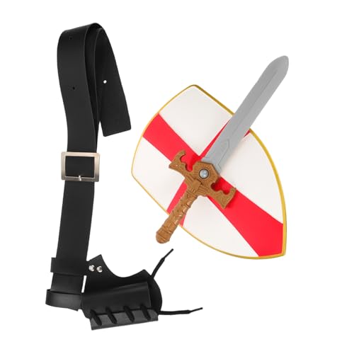 Beavorty Mittelalterliches Ritter-kostümset mit Verstellbarem Wikinger-gürtel Sicherem Spielzeugschwert und Kreuzschild Authentische Renaissance-Accessoires für Erwachsene für Halloween von Beavorty