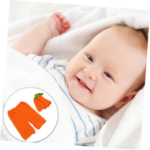 Beavorty Neugeborenen Kürbis Kostüm aus Baumwolle Weiche Strickkleidung für Handgefertigter Hautfreundlicher Pullover mit Gestreiftem Design Süßes Halloween Outfit von Beavorty