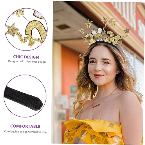 Beavorty Neujahrs Stirnband mit Funkelndem Komfortabler Haarreif für Silvester und Party Accessoires Weiches Schonendes Material für Langes Tragen Festtags Kopfschmuck von Beavorty