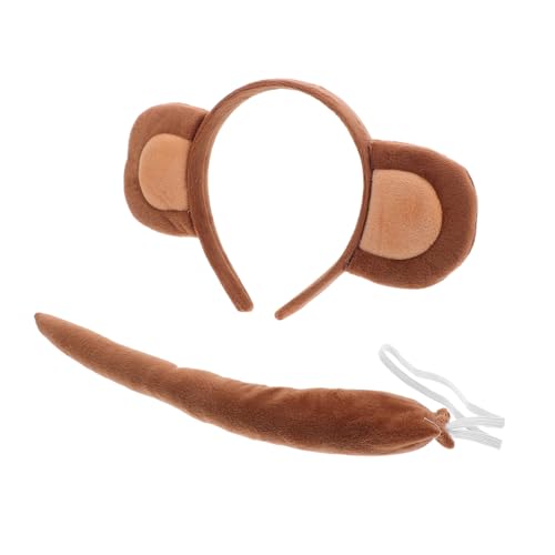 Beavorty Niedliches Affen-ohr-haarband mit Cosplay-set für Mädchen und Frauen Weiches Bequemes Stirnband für Hautpflege und Party Spa-tauglich Stabil und Leicht Pflegeleicht von Beavorty