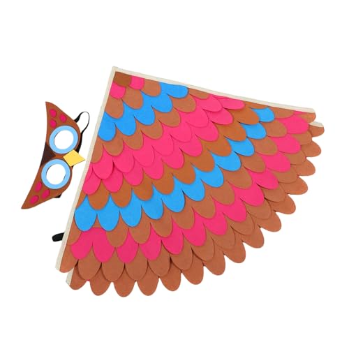 Beavorty Owl Geflügeltem Umhang Vogelflügel Kostüm Eulenflügel Vogel-stirnband Kostüm Flügel Halloween-partygeschenke Feenflügel Tierkostüm Verkleiden Tieranzug Eulenkostüm Chemiefaserfilz von Beavorty