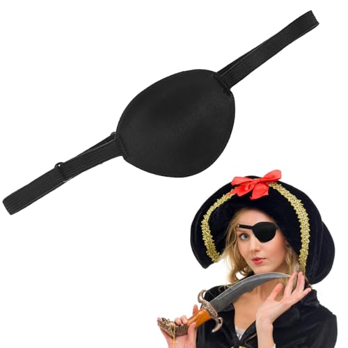 Beavorty Piraten-Augenklappe: Schwarze Klappen für Erwachsene und Kinder, medizinische Klappe für das linke oder rechte Auge, ideal für Erwachsene, Karneval, Halloween, Weihnachtsparty-Kostüm von Beavorty