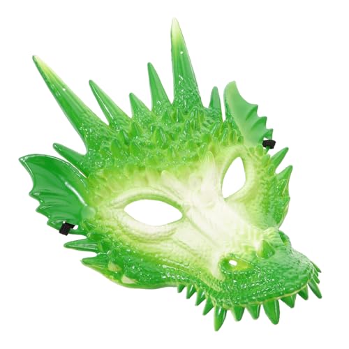 Beavorty Plastikmaske Drachen Karikatur Dekorationen Maskerade Maske Männer Maskenkostüm LED Partykostümzubehör Halloween-Maske Cosplay-Partymaske Tierkopfmaske Green von Beavorty