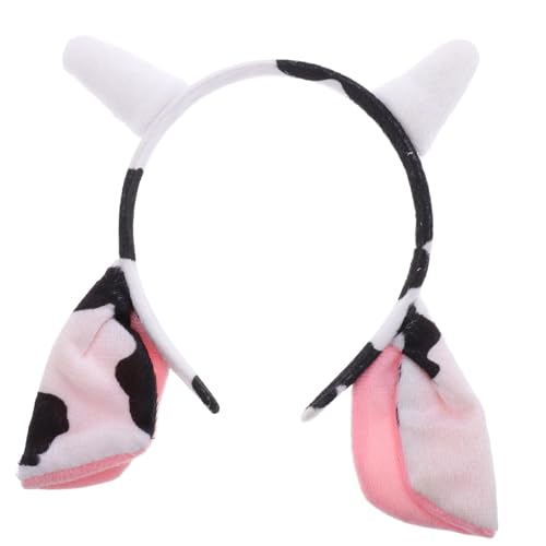 Beavorty Plüsch Kuhhörner Stirnband Weiches Cosplay Haarband Erwachsene Kuscheliges Kostüm Zubehör Party Accessoire Niedlich und Bequem von Beavorty