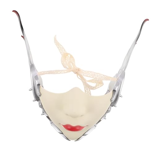 Beavorty Punk Mechanische Halbmaske für Frauen Realistische Cosplay Maske für Halloween Karneval und Fotografie Futuristisches Design mit Mechanischen Details von Beavorty