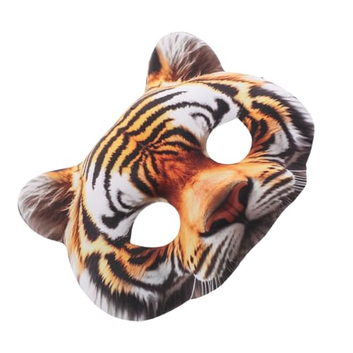 Beavorty Realistische Tiger Halbgesichtsmaske aus EVA mit Elastischem Band für Komfortables Tragen als Foto Requisite und Kostüm Accessoire für Karneval Halloween und Cosplay von Beavorty