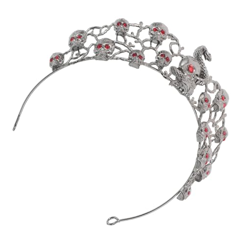 Beavorty Rhinestone Skull Tiara Goth Crown mit Dramatischem Totenkopf-design Stilvolles Halloween-accessoire Auffälliger Kopfschmuck für Mädchen Vielseitig für Partys und Festzüge Geeignet von Beavorty
