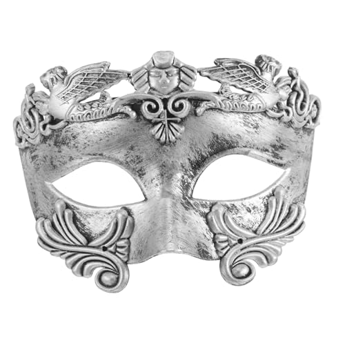 Beavorty Römische Herrenmaske Langlebigem Kunststoff Halbe Gesichtsbedeckung mit Feiner Handwerkskunst für Maskenbälle Halloween Karneval und Festliche Kostümpartys Beavorty Römische Herrenmaske Langlebigem Kunststoff Halbe Gesichtsbedeckung mit Feiner Handwerkskunst für Maskenbälle Halloween Karneval und Festliche Kostümpartys von Beavorty