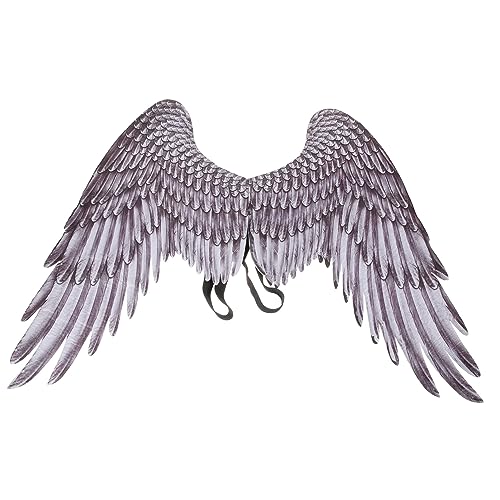 Beavorty Schwarze Engelsflügel für Halloween Kostüm Cosplay Requisiten für Karneval und Partys Leicht und für Kreative Fotos und Auftritte von Beavorty