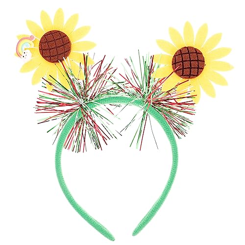 Beavorty Sonnenblumen-stirnband Sonnenblumenkopf-dekor Kopfschmuck Für Mädchen Blumenkopfschmuck Accessoires Für Partyfrisuren Festival Hochzeit Plastik Brautjungfer Metall von Beavorty