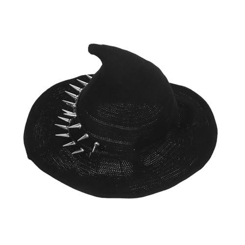 Beavorty Steampunk Hexenhut Damen Halloween Mütze aus Premium-wolle Gothic Spitzes Design mit Nieten Warme Gestrickte Kopfbedeckung für Karneval Cosplay und Party im Herbst und Winter Beavorty Steampunk Hexenhut Damen Halloween Mütze aus Premium-wolle Gothic Spitzes Design mit Nieten Warme Gestrickte Kopfbedeckung für Karneval Cosplay und Party im Herbst und Winter von Beavorty