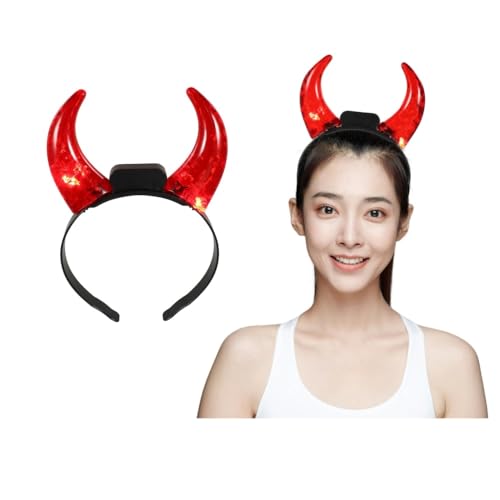 Beavorty Stirnband mit Teufelshörnern: Halloween-Stirnband – 1 leuchtendes rotes Horn-Stirnband für Männer und Frauen, Foto-Requisite, Geister-Kostüm-Stirnband für Halloween, Cosplay-Party Beavorty Stirnband mit Teufelshörnern: Halloween-Stirnband – 1 leuchtendes rotes Horn-Stirnband für Männer und Frauen, Foto-Requisite, Geister-Kostüm-Stirnband für Halloween, Cosplay-Party von Beavorty