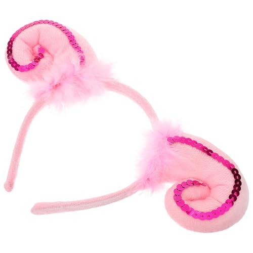 Beavorty Tierisches Stirnband Party Kostüm Ohr Schaf Tierischer Kopfschmuck Fälschung Stirnband Für Cosplay Halloween Kopfbedeckung Lamm Süßes Haarband Stirnband-cosplay Rosy Plüsch von Beavorty