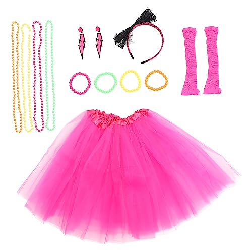 Beavorty Tutu Rock Set für Halloween Party Jahre Kostüm mit Ohrringen Haarschleife und Armband für Festliche Anlässe und Fotosessions von Beavorty