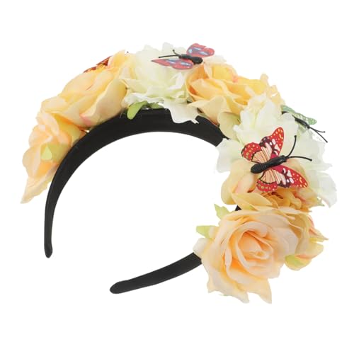 Beavorty Vintage Flower Butterfly Headband für Halloween Stilvolles Kostümzubehör für Tag Toten Retro Design mit Realistischen Blumen und Schmetterlingsverzierungen Beavorty Vintage Flower Butterfly Headband für Halloween Stilvolles Kostümzubehör für Tag Toten Retro Design mit Realistischen Blumen und Schmetterlingsverzierungen von Beavorty