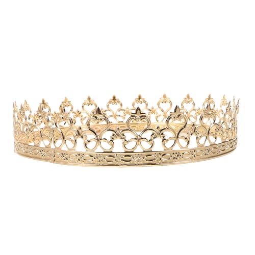Beavorty Vintage Herren Königskrone aus Solidem Eisen mit Goldenem Finish Leichte Mittelalterliche Tiara Minimalistisches Design für Cosplay Halloween Hochzeiten und Theateraufführungen Beavorty Vintage Herren Königskrone aus Solidem Eisen mit Goldenem Finish Leichte Mittelalterliche Tiara Minimalistisches Design für Cosplay Halloween Hochzeiten und Theateraufführungen von Beavorty