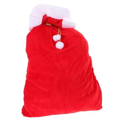 Beavorty Weihnachtsmann-Kordelzugbeutel extra große Weihnachtstüten für Weihnachtstüten mit Süßigkeiten geben Jumbo weihnachtsmannsack Weihnachtsmann Geschenktasche Santa Kordelzug Stoff von Beavorty