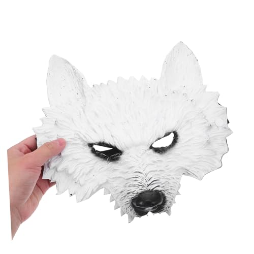 Beavorty Wolf Maske Weiß PU Realistisch Tierkostüm Masquerade Maske für Erwachsene Unisex Halloween Party Cosplay Zubehör mit Flexibler Sitz und Dreidimensionalem Design Beavorty Wolf Maske Weiß PU Realistisch Tierkostüm Masquerade Maske für Erwachsene Unisex Halloween Party Cosplay Zubehör mit Flexibler Sitz und Dreidimensionalem Design von Beavorty