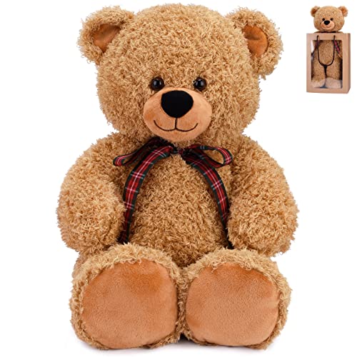 Bebamour Plüsch Bären Spielzeug Stofftierpuppe für Jungen und Mädchen Plüschspielzeug Geburtstagsgeschenk, Klassische Stoffbären für ZuhauseDekorieren,45cm,Large Light Brown von Bebamour