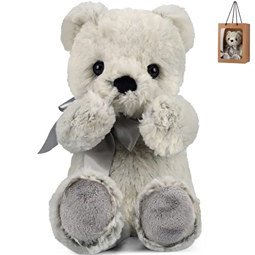 Bebamour Weiche Teddybären für Babys, Kuscheltiere, Plüschtiere für Mädchen und Jungen, Geburtstagsgeschenk, Heimdekoration, 42 cm/16,5 Zoll,2 Bow Ties Bear von Bebamour